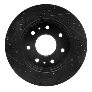 Ford F-150 Brake Rotor (1) - Front Right - R1 Concepts - Drilled & Slotted - Black - 2009